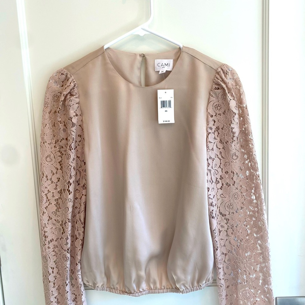 Brand new 100% silk blush top